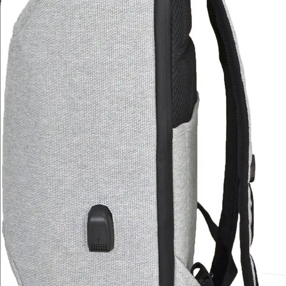 Light Heather Gray Grey Anti-Theft Laptop Backpack by
DUCHAMP - Picture 2 of 5